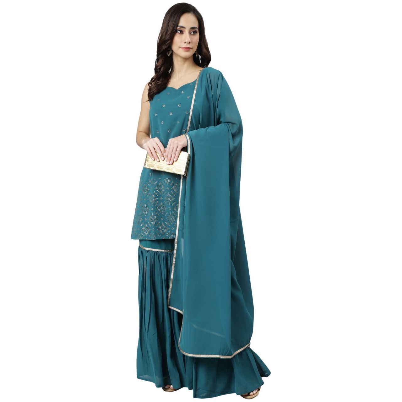 Stylish Women's Party Wear Designer Sleeveless Kurta Set - Elegant Indian Ethnic Outfit for Festivals, Weddings & Special Occasions