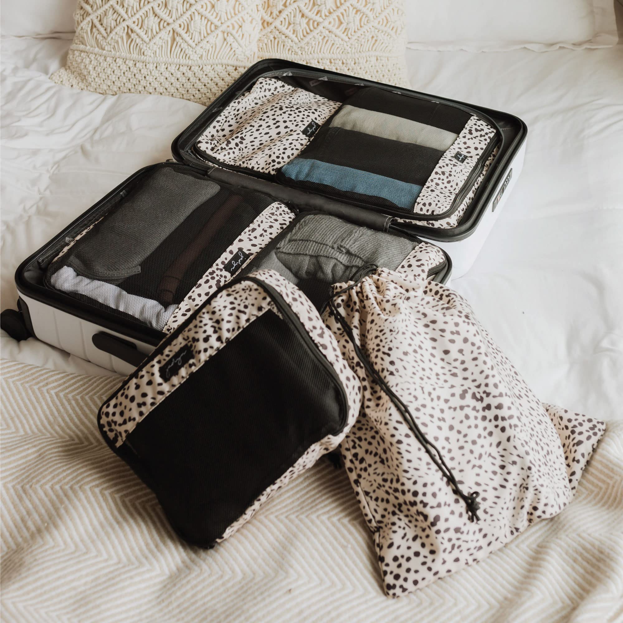Jadyn 6-Piece Packing Cubes Set for Travel - Large Luggage Organizer for Suitcase, Duffel Bag & Backpack (Cheetah Print) - Perfect for Business Trips, Vacations & Weekend Getaways