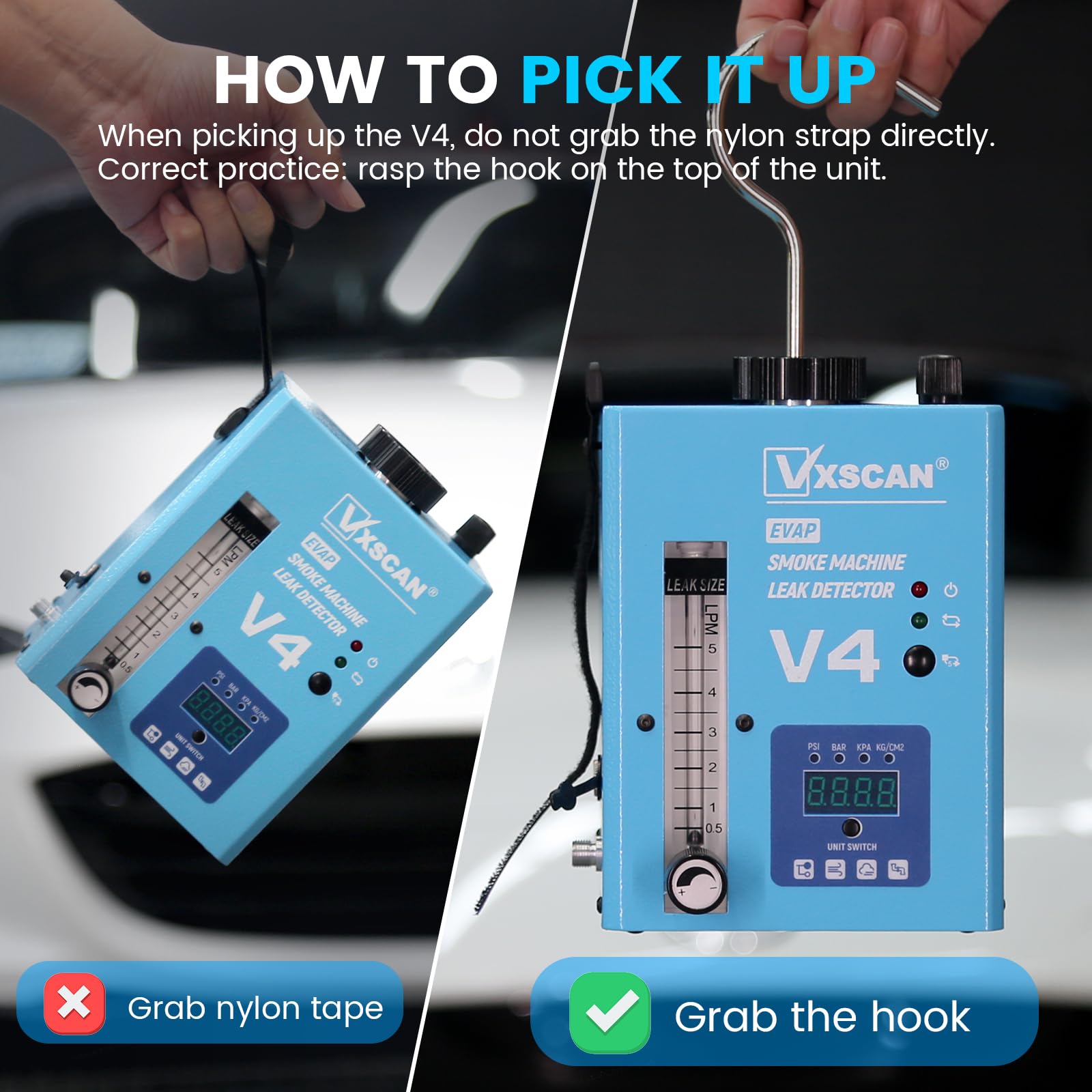 Automotive EVAP Smoke Machine Leak Detector V4 | Digital Pressure Gauge & Air Flowmeter | 12V Vehicle Diagnostic Tester for Cars, Motorcycles, Trucks, Boats, ATVs | Find Vacuum & Fuel System Leaks Fast | Perfect for DIY Mechanics & Professional Auto Shops