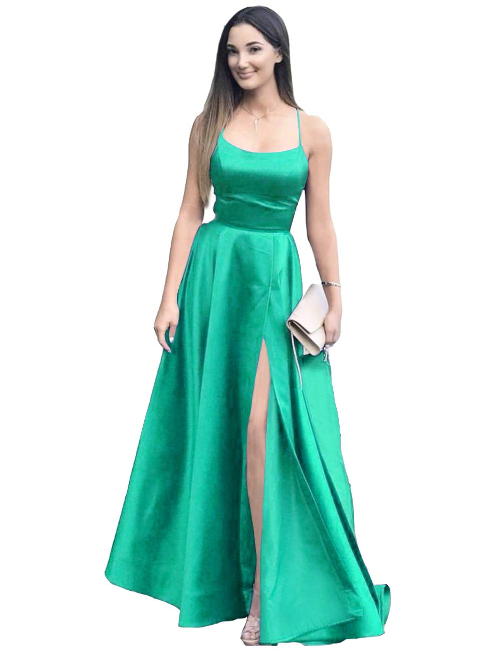 Elegant Strapless Side Split Long Prom Dress with Pockets - Formal Evening Gown for Homecoming, Wedding Guest & Special Occasions