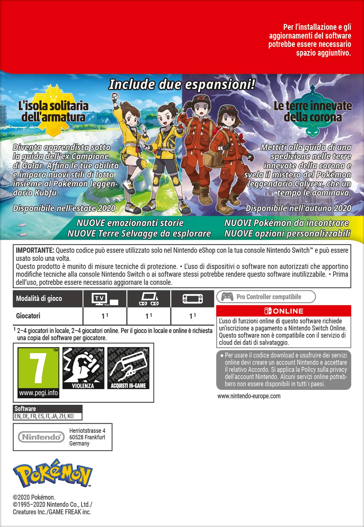 Pokémon Sword and Shield Expansion Pass - Nintendo Switch Digital Download Code | Adventure & Battle in Galar Region