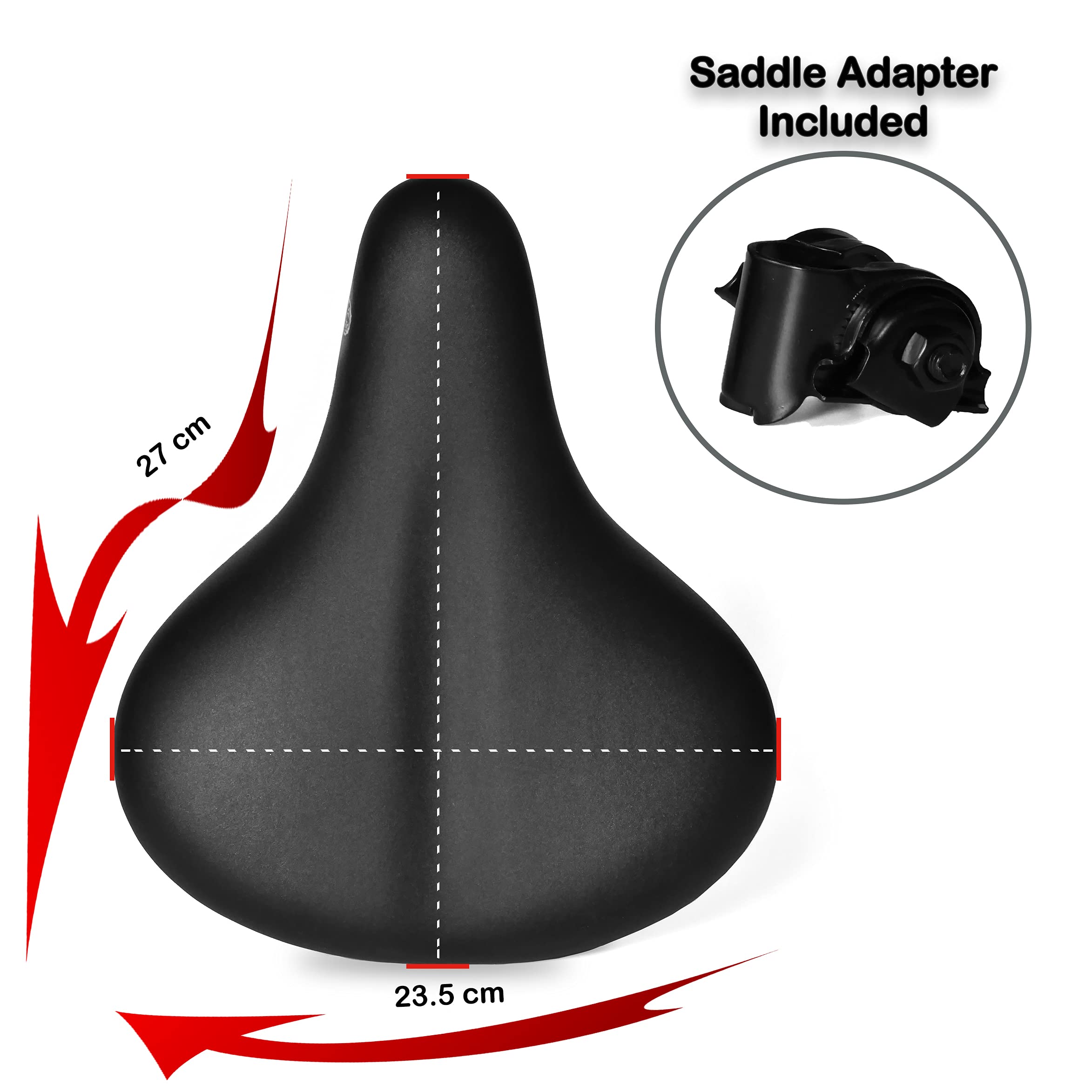 Comfortable Wide Bike Seat for Women & Men - Padded Mountain & Road Bike Saddle - Perfect for MTB, Cycling, Commuting & Long Rides