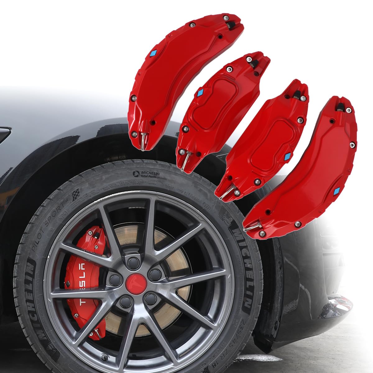 High-Quality Brake Caliper Covers for Tesla Model 3 (2017-2023) - Compatible with 18