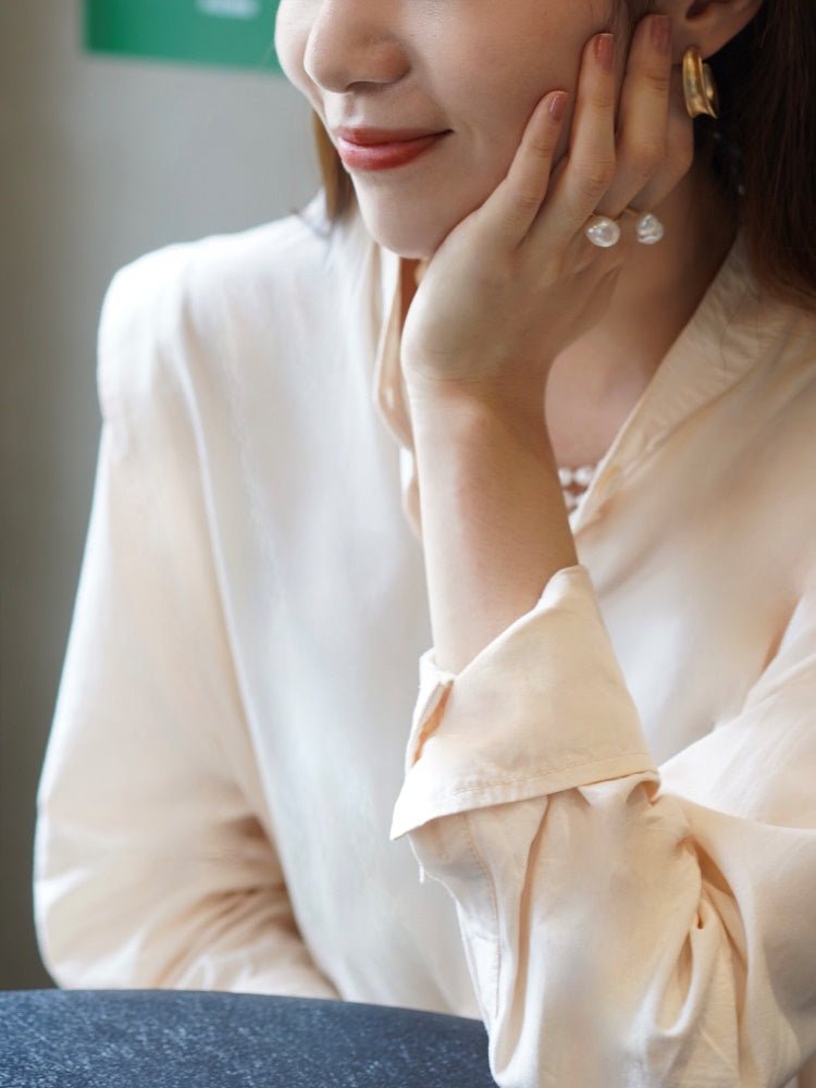 Exquisite COCOKIM Thousand Faces Series Double Pearl Ring - Elegant Jewelry for Women, Perfect for Weddings, Parties & Special Occasions