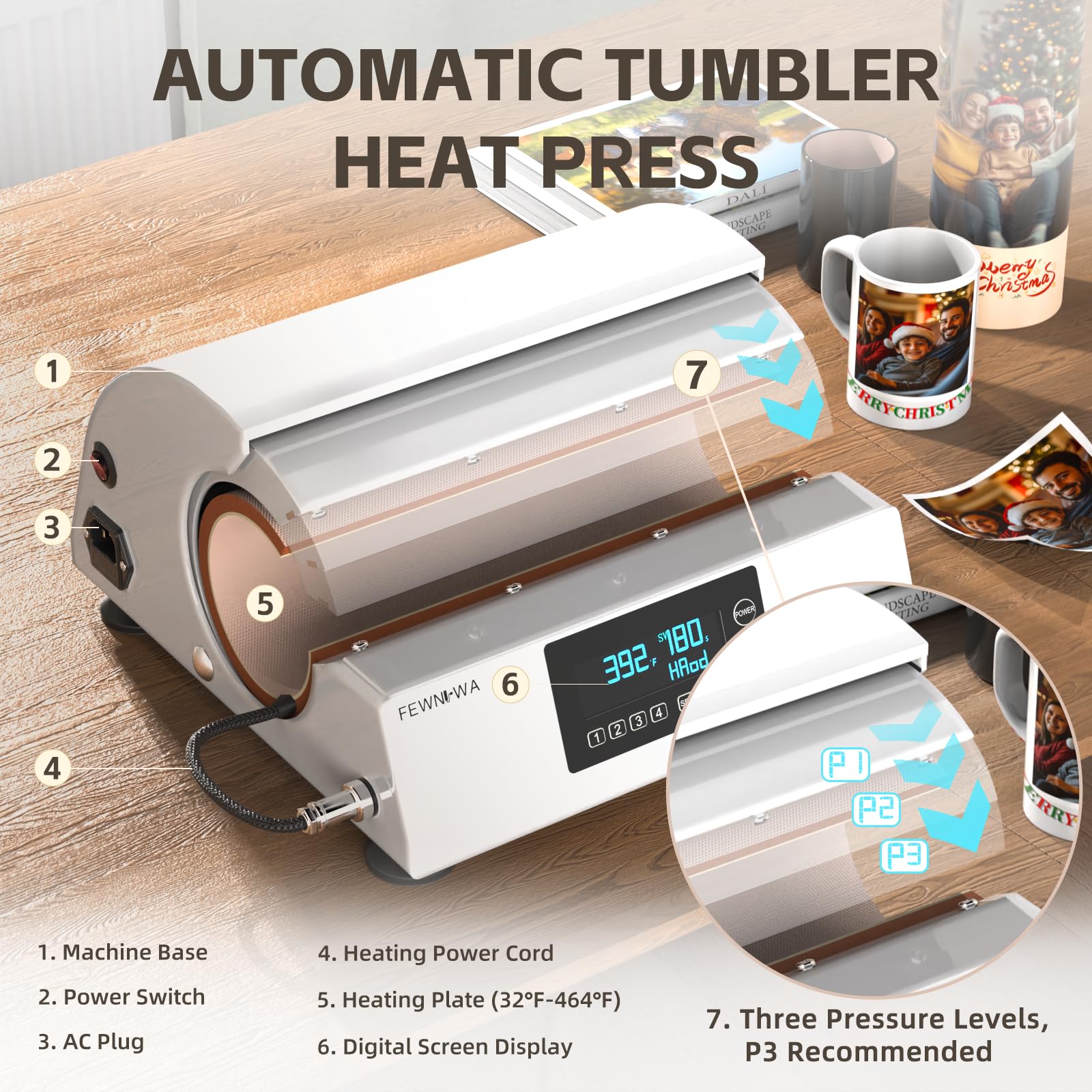 Professional Tumbler Heat Press Machine - Fast & Even Auto Mug Press with Auto-Off Safety Feature | Sublimation for 10-30oz Cups, Mugs & Glasses | Perfect for Custom Drinkware Business & Personalized Gifts