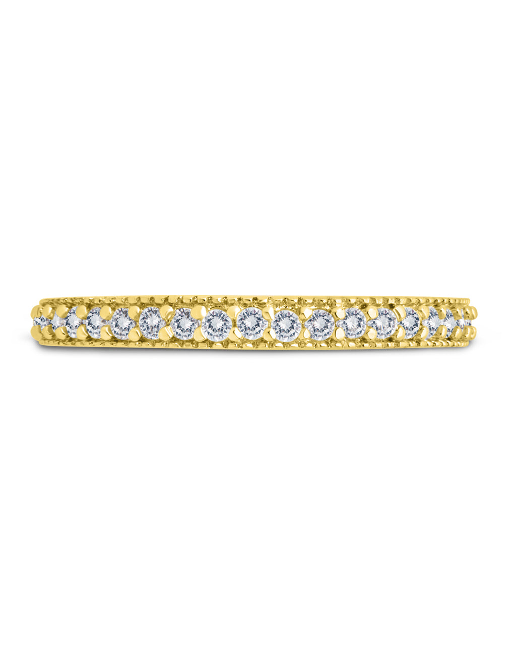 Elegant Sterling Silver Thin CZ Band Ring for Women | Dainty Cubic Zirconia Wedding Stacking Ring | Perfect for Engagement, Anniversary & Everyday Wear