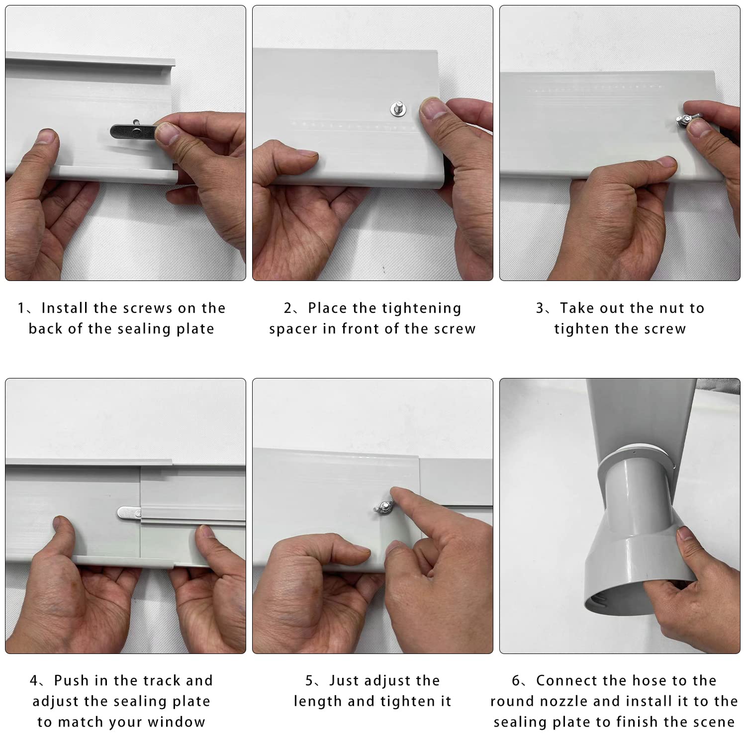 Portable Air Conditioner Vent Kit - Adjustable Window Seal Slide Kit for Sliding Window AC Unit, Fits 5.1