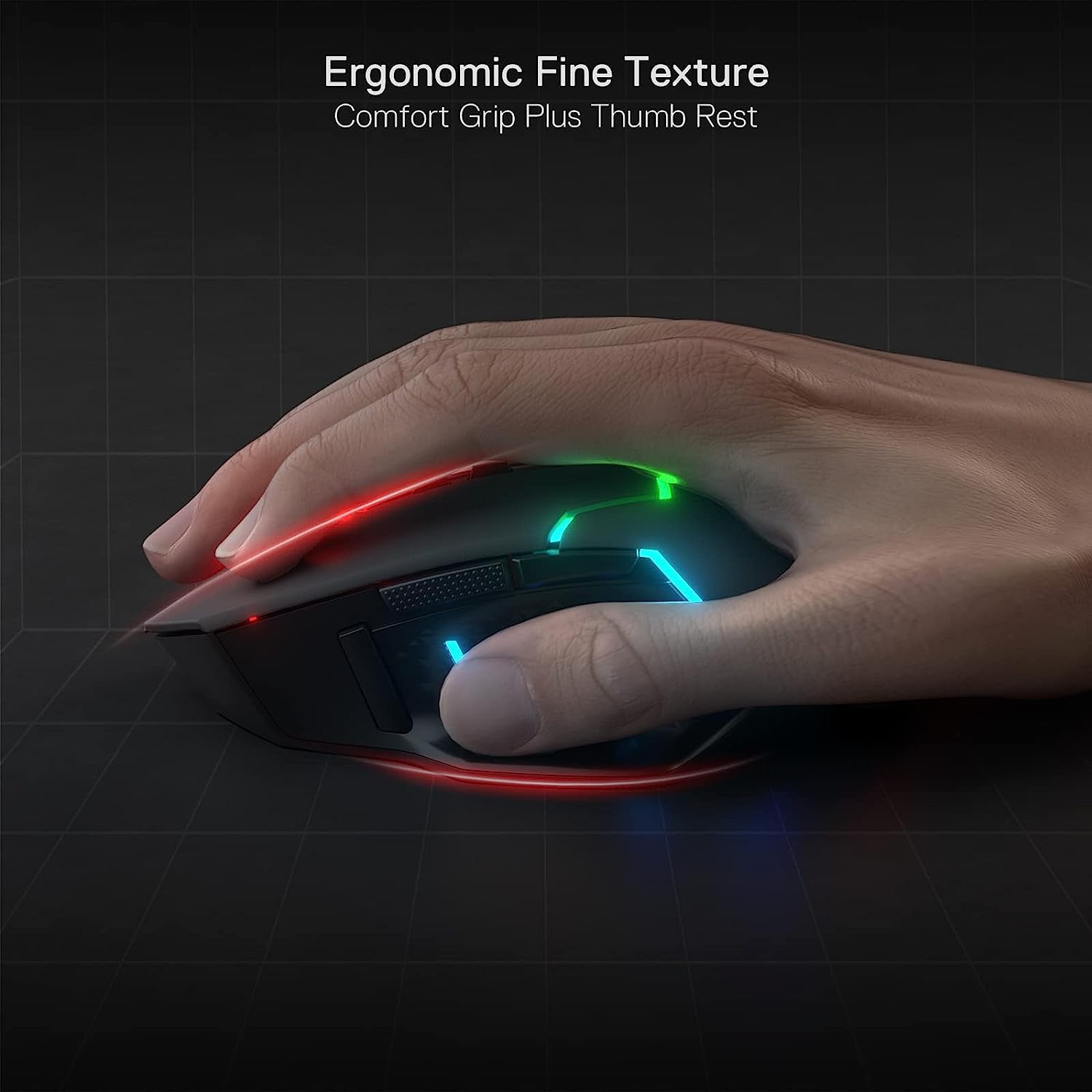 Redragon M690 PRO Wireless Gaming Mouse - 8000 DPI Wired/Wireless RGB Mouse with Rapid Fire Key & 8 Programmable Buttons, Ergonomic Design for PC, Mac, Laptop - Perfect for FPS, MOBA Games and Office Work