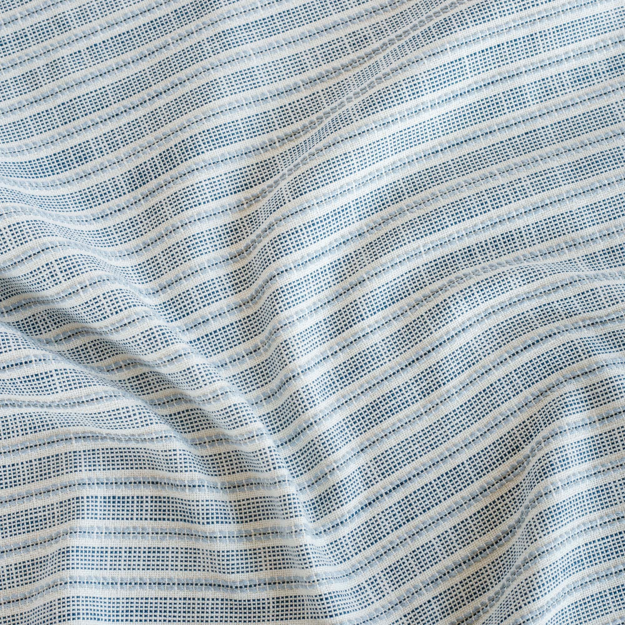 Amalfi Stripe InsideOut Fabric - Indigo Blue Cotton Blend for DIY Upholstery, Home Decor & Fashion Projects | Perfect for Curtains, Pillows & Clothing