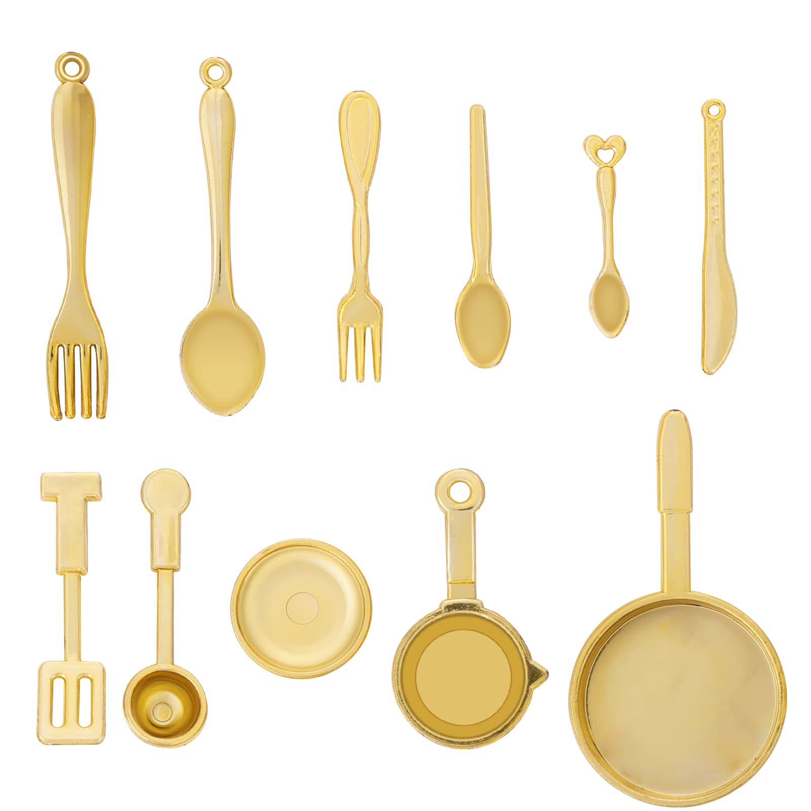 Miniature Kitchen Cookware Set - 11Pcs Mini Pots & Pans Decor for Dollhouse & DIY Crafts
