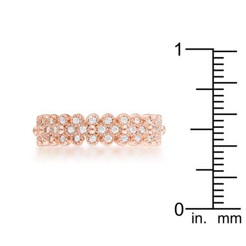 1ct CZ Rose Gold Textured Bezel Eternity Ring for Women - Perfect for Weddings, Anniversaries & Special Occasions