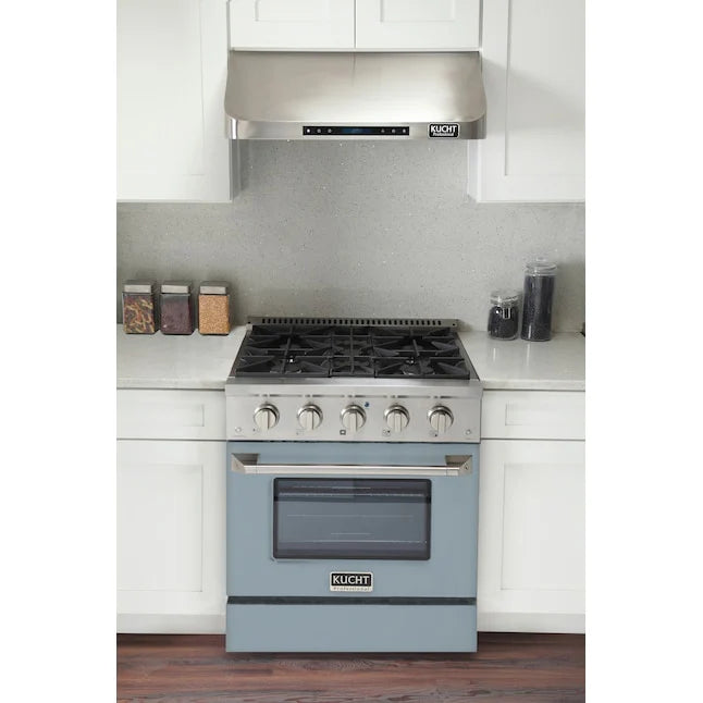 Kucht 30-Inch Pro Style Dual Fuel Range - KDF302/LP LB - Professional Gas & Electric Stove for Home Chefs & Restaurant-Style Cooking