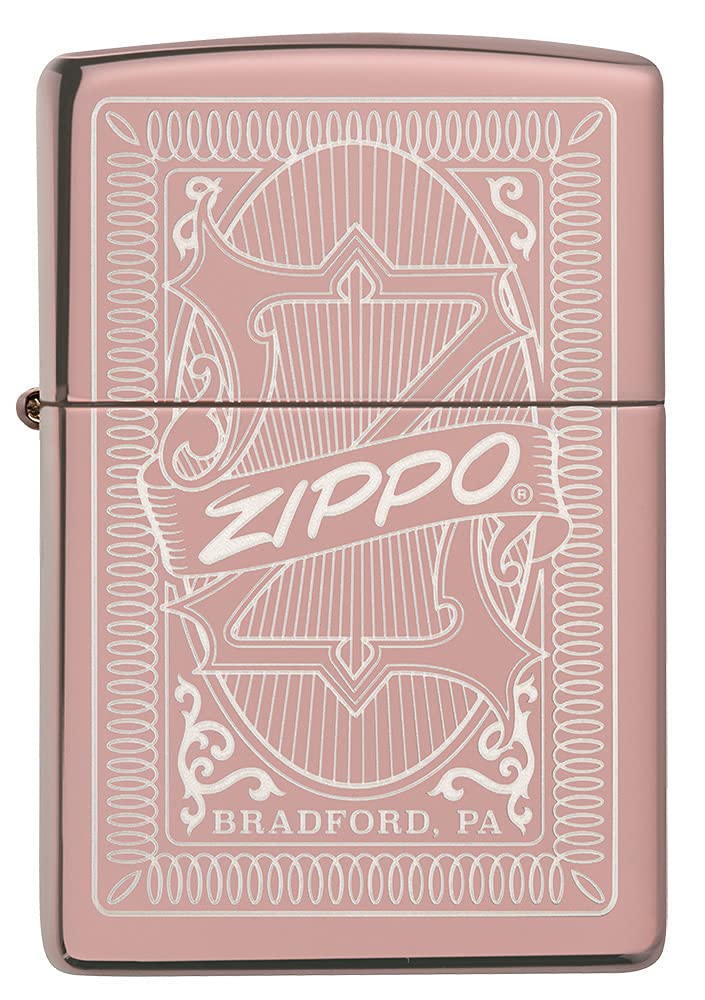 Zippo Reimagine Rose Gold Pocket Lighter - Windproof Refillable Metal Lighter for Outdoor Camping, Hiking & Everyday Carry (EDC)