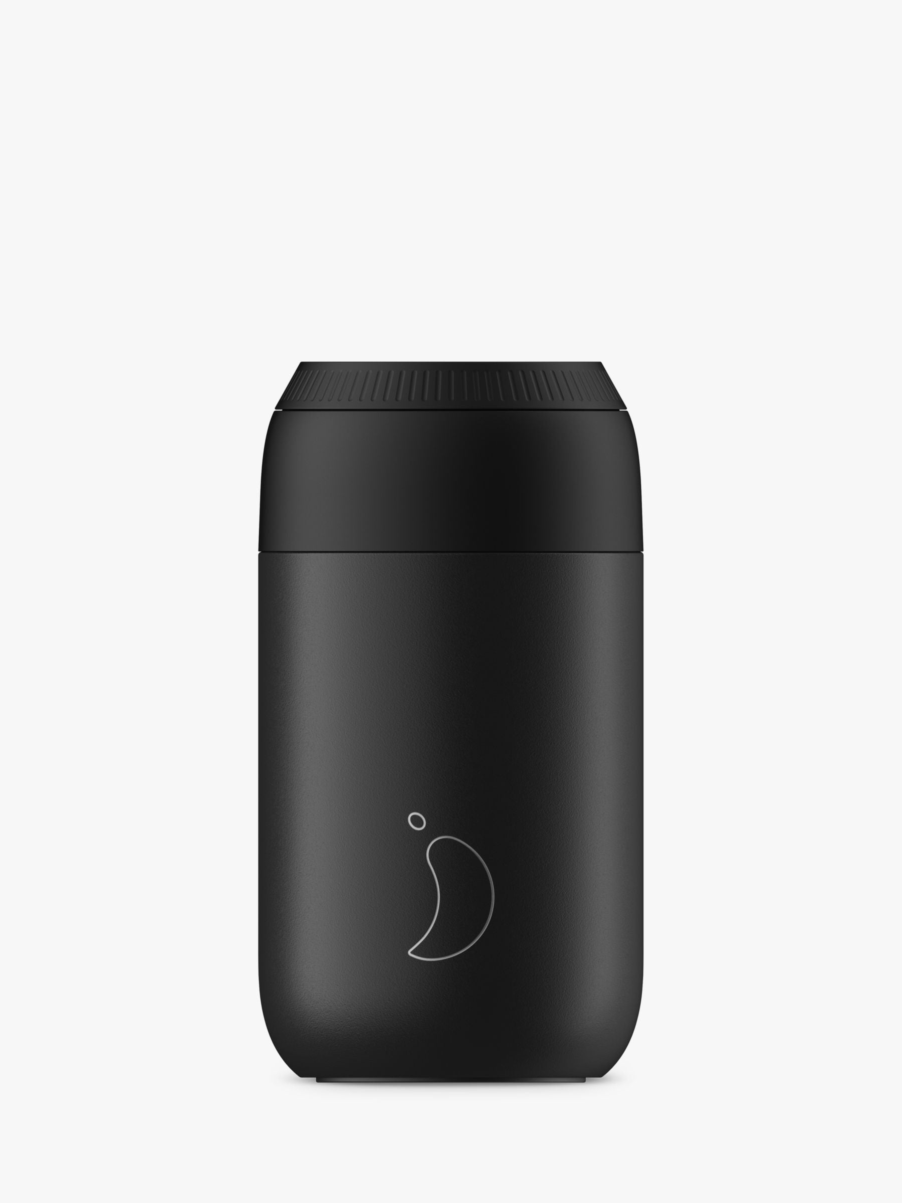 Chilly's Series 2 Insulated Coffee Cup 340ml (12oz) - Black Stainless Steel Travel Mug for Hot & Cold Drinks - Perfect for Office, Commuting and Outdoor Activities