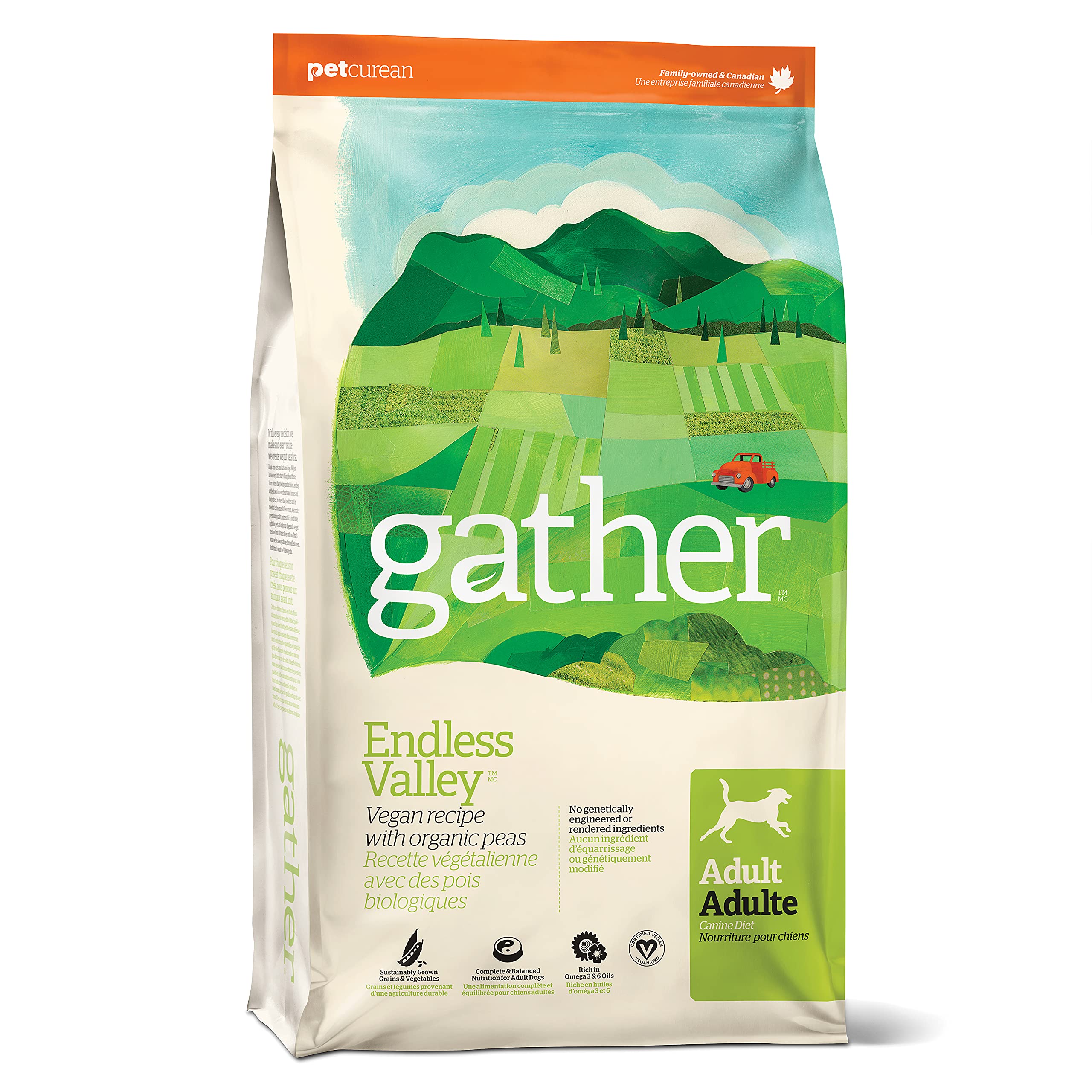 GATHER Endless Valley Grain-Free Vegan Dry Dog Food - Plant-Based, Non-GMO Adult Dog Food Formula, 16 lb Bag - Perfect for Dogs with Allergies & Sensitive Stomachs