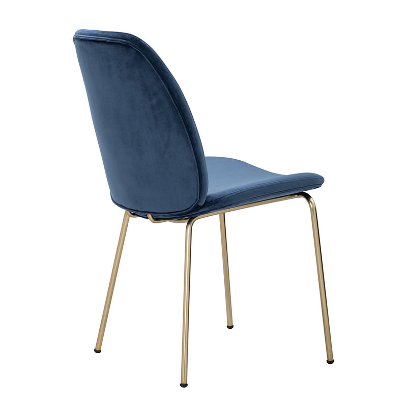 ADELIA Blue Velvet Dining Chair - Modern Upholstered Accent Chair for Kitchen, Dining Room & Home Decor