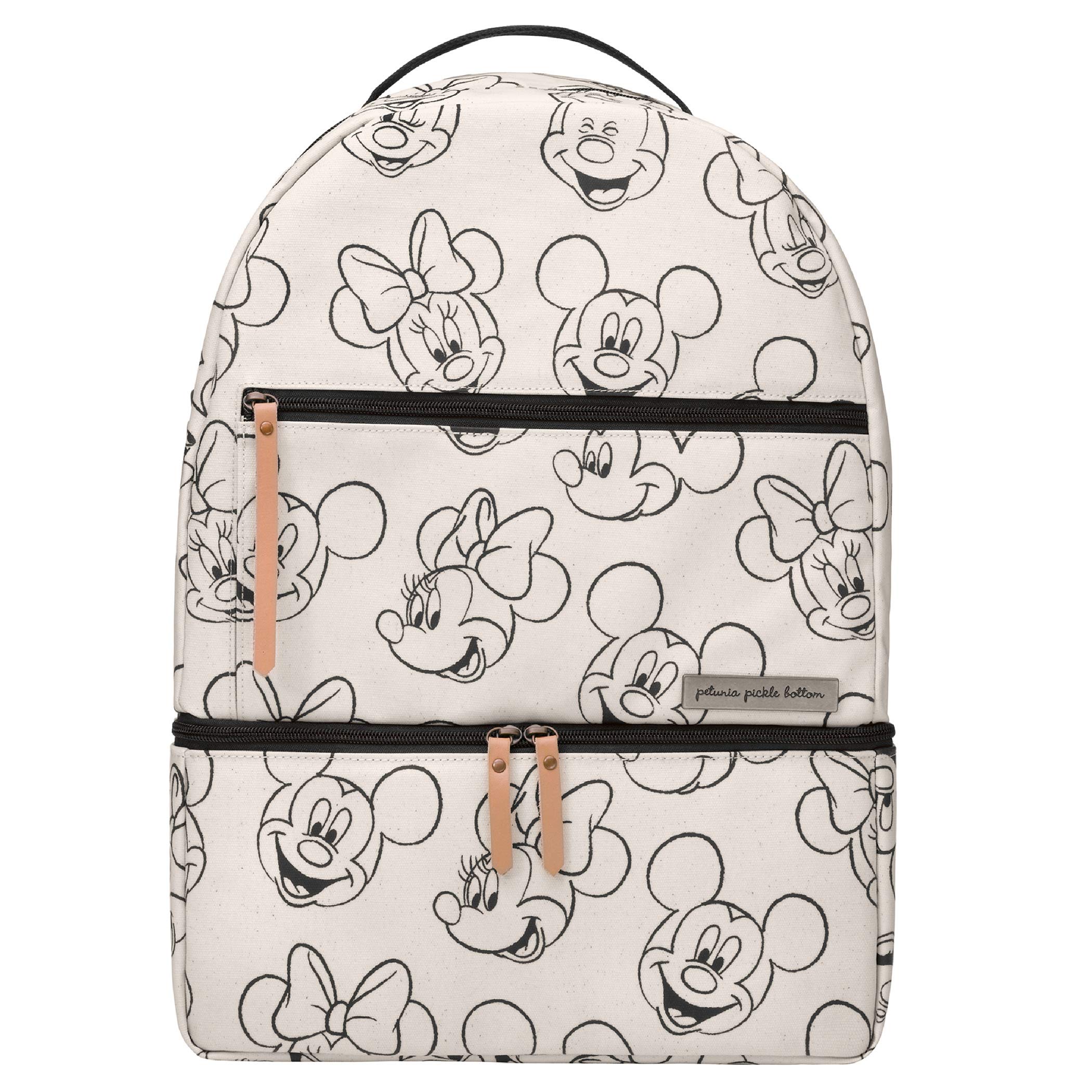 Petunia Pickle Bottom District Backpack - Axis Backpack with Sketchbook Mickey & Minnie Design | Stylish & Functional Diaper Bag for Moms, Travel & Everyday Use