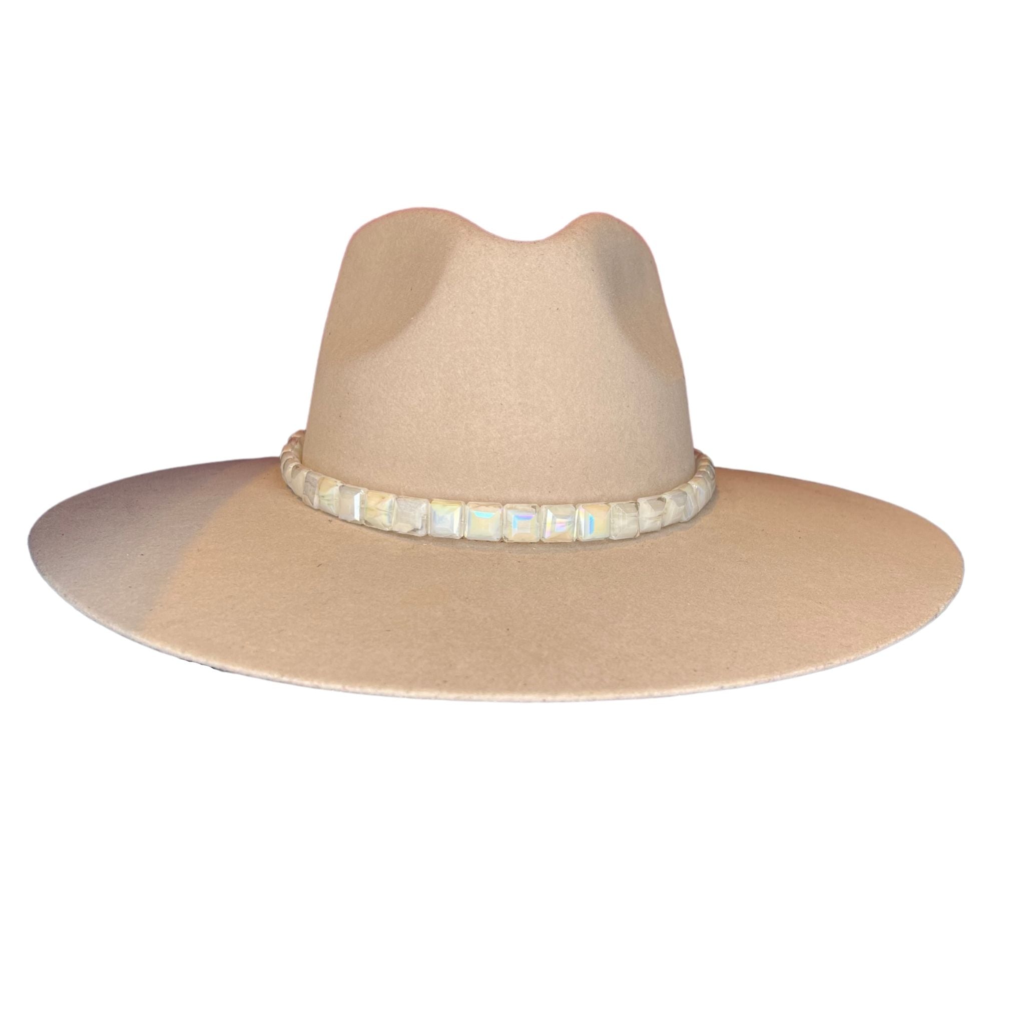 Stylish Pearl Square Beaded Hat Band for Cowboy Hats - Western Fashion Accessory for Rodeo, Country Music & Outdoor Events