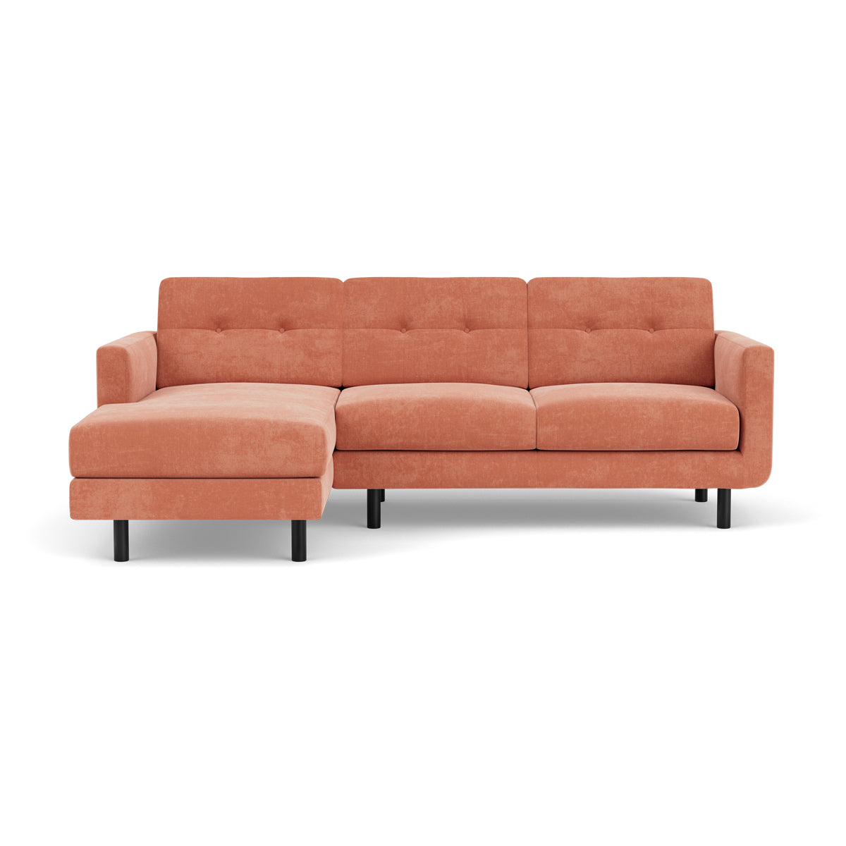 Conrad Fabric Left Chaise Sofa - Modern L-Shaped Sectional Couch with Reversible Chaise Lounge for Living Room, Apartment & Home Theater Comfortable Seating
