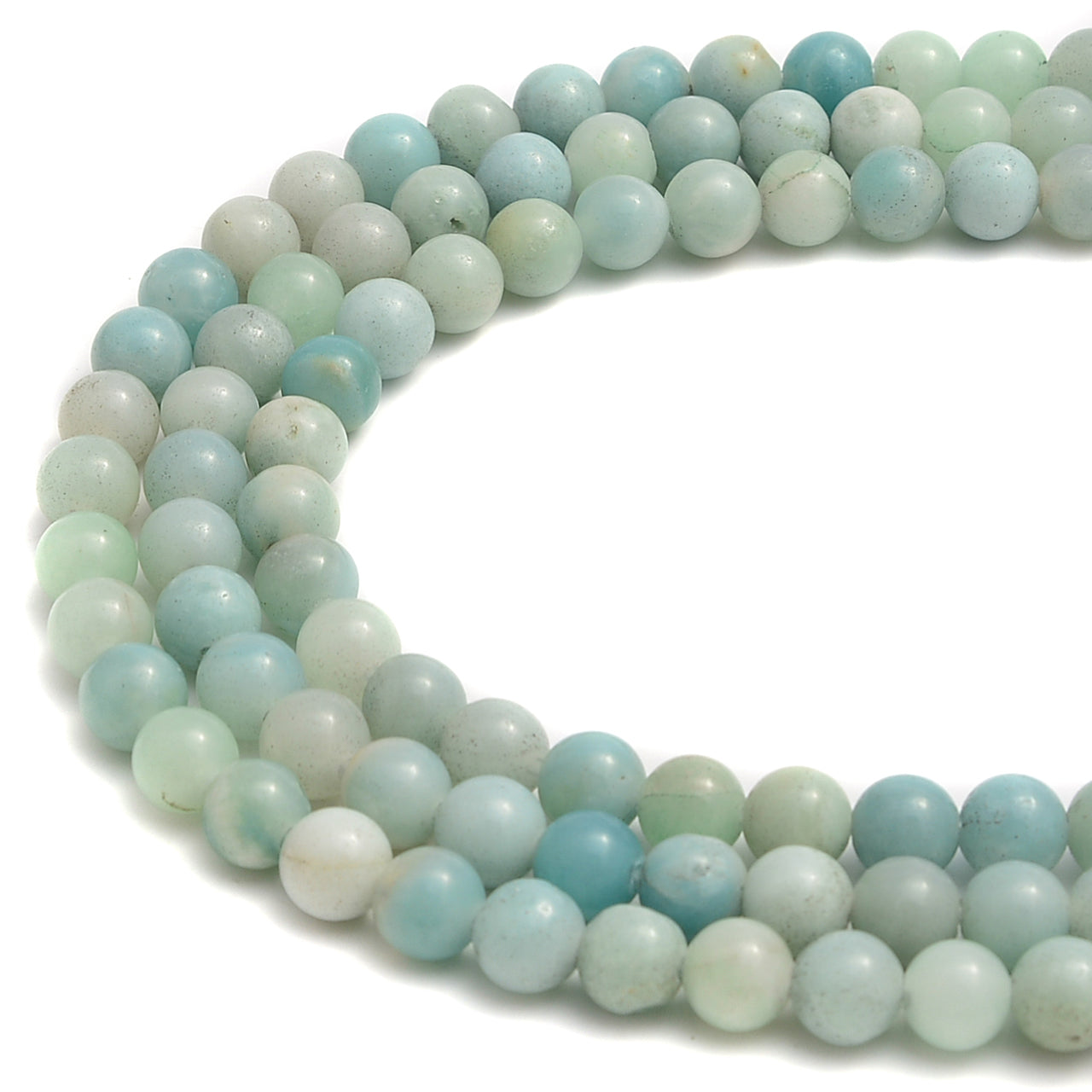 2.0mm Hole Natural Amazonite Smooth Round Beads - 6mm, 8mm, 10mm, 12mm, 15.5mm Strands for Jewelry Making, DIY Crafts, Bracelets & Necklaces - Healing Stone Beads for Stress Relief & Spiritual Balance