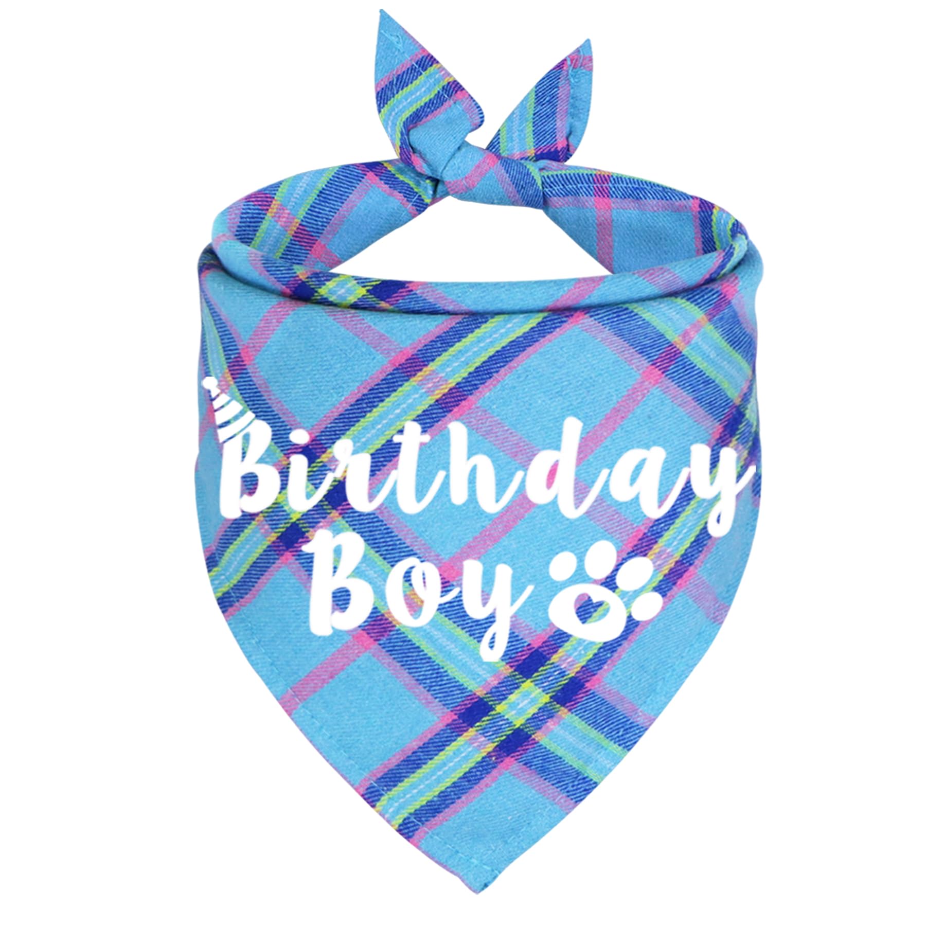 Dog Birthday Bandana for Small Dogs - Adjustable Light Blue Pet Bandana with Multi-Size Options | Perfect for Birthday Parties, Photo Shoots & Special Occasions