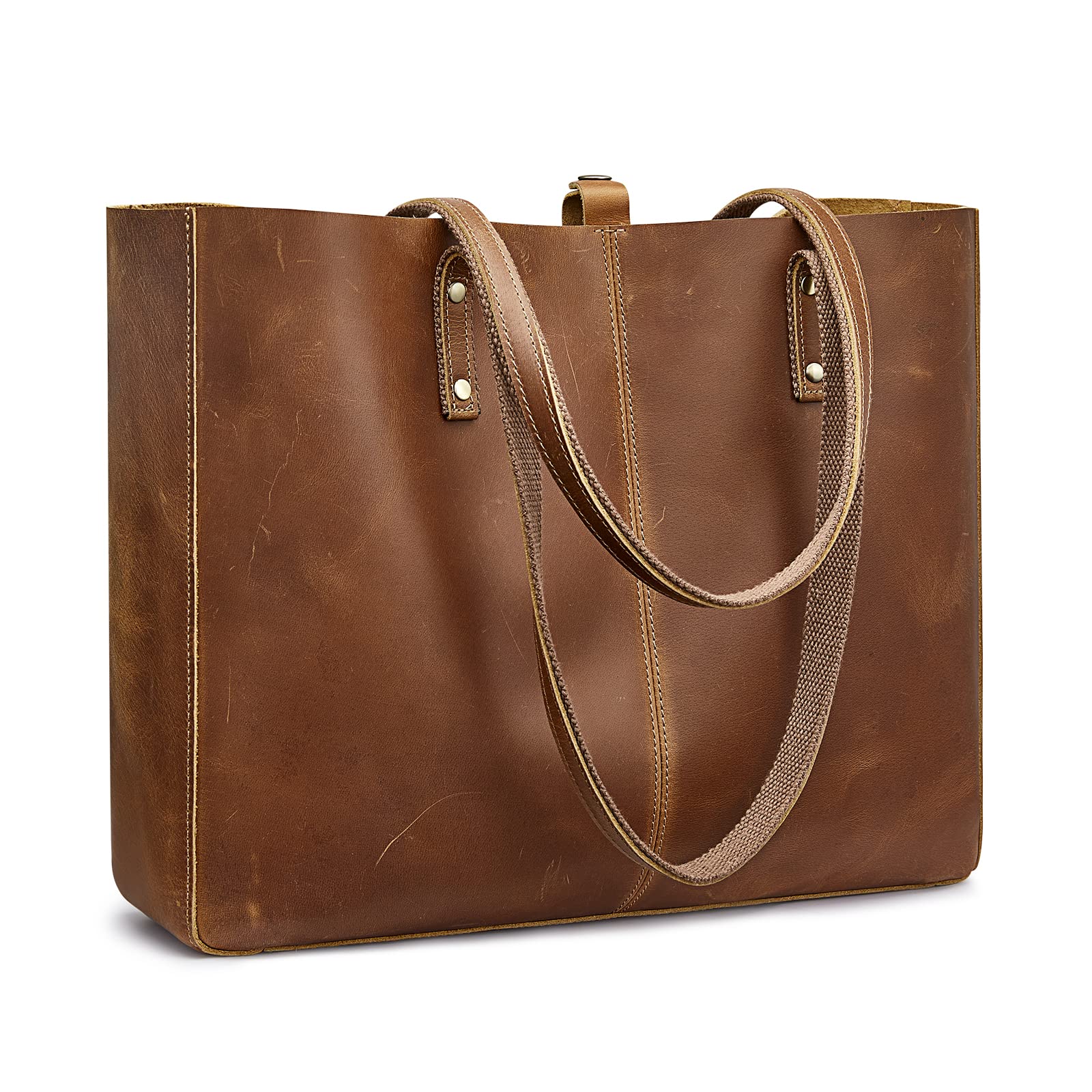 Genuine Leather Shoulder Tote Bag for Women - Large Work Purse Handbag with Spacious Compartments | Perfect for Office, Travel & Everyday Use