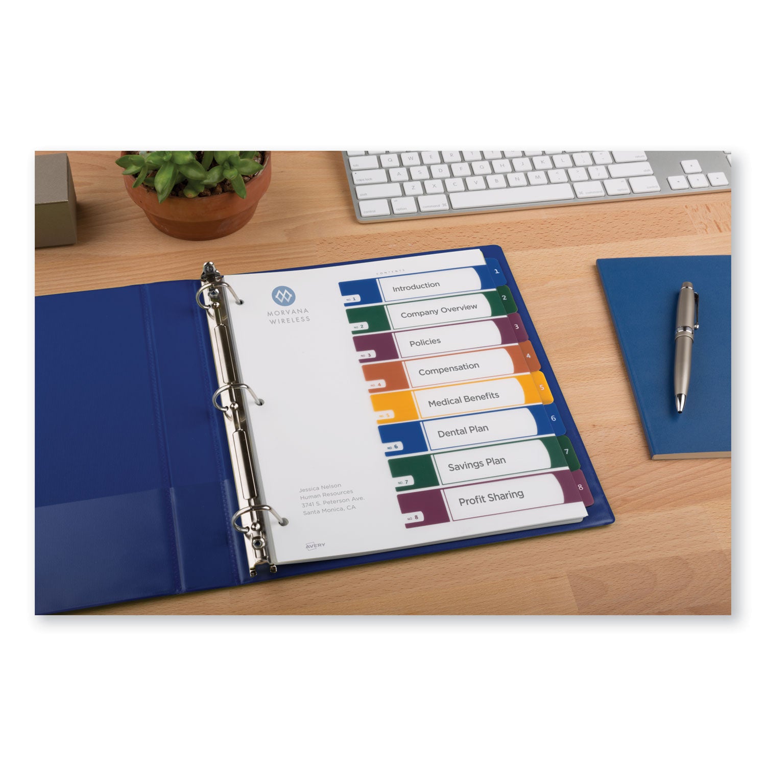 Avery Customizable Table of Contents Index Dividers with Multicolor Tabs - 8 Tab Set (1-8), 11 x 8.5 Inches, Translucent - Perfect for Office Organization, School Binders & Document Filing