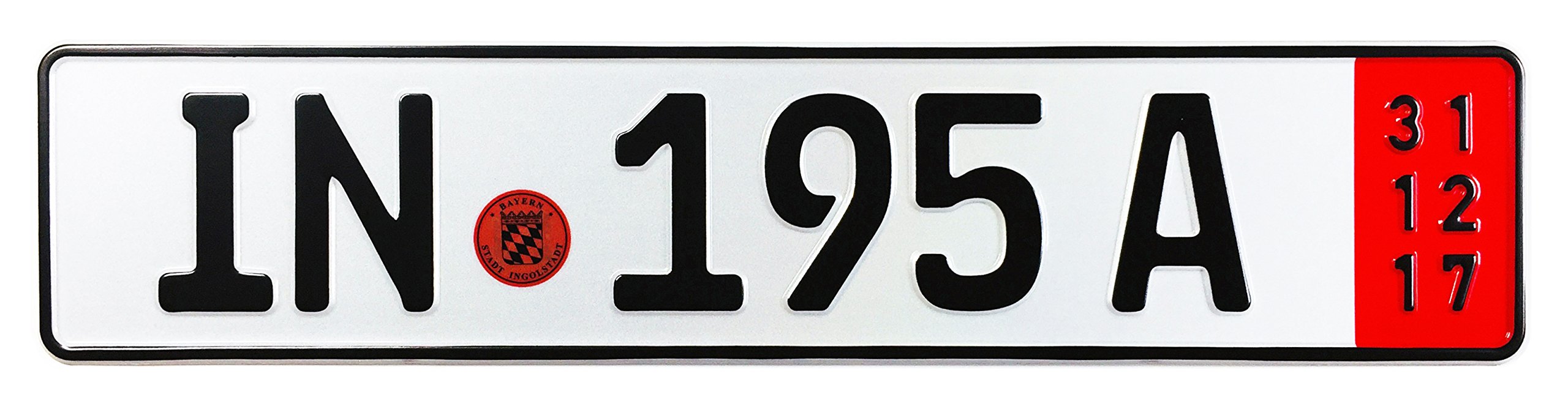 German License Plate Compatible with Audi - Red Ingolstadt Export Style for Car Enthusiasts & Collectors (Perfect for Car Shows, Garage Decor, Gifts)