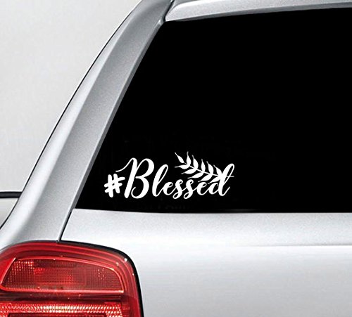 Blessed Vinyl Decal Sticker - Waterproof & Durable for Car, Truck, Laptop, Phone, Notebook - Multiple Sizes Available - Perfect for Christian Gifts, Car Accessories & Personalization