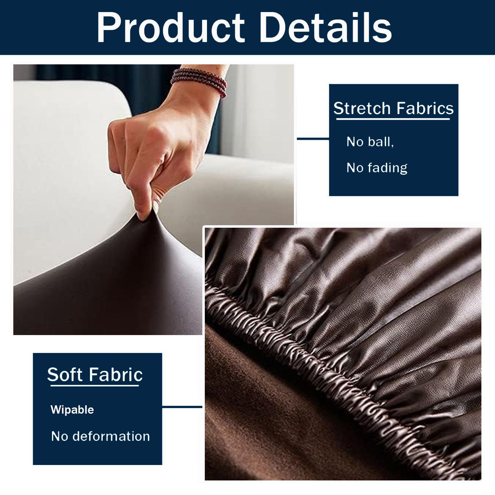 2PCS Waterproof RV Dinette Cushion Covers Set - PU Leather RV Seat Covers for Camper, Car Bench (Brown, 2 Backrest + 2 Bench Covers) - Perfect for RV Travel, Camping & Home Dining Booths