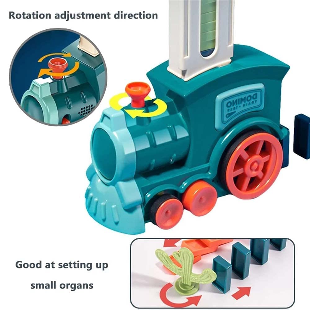 Soputry Domino Toy Train Blocks Set - 2022 New Automatic Domino Stacking & Electric Train Toy for Kids Ages 3-12 | Creative Domino Rally Game with 4 Color Blocks | Perfect for Birthday Gifts, STEM Learning & Family Fun Activities