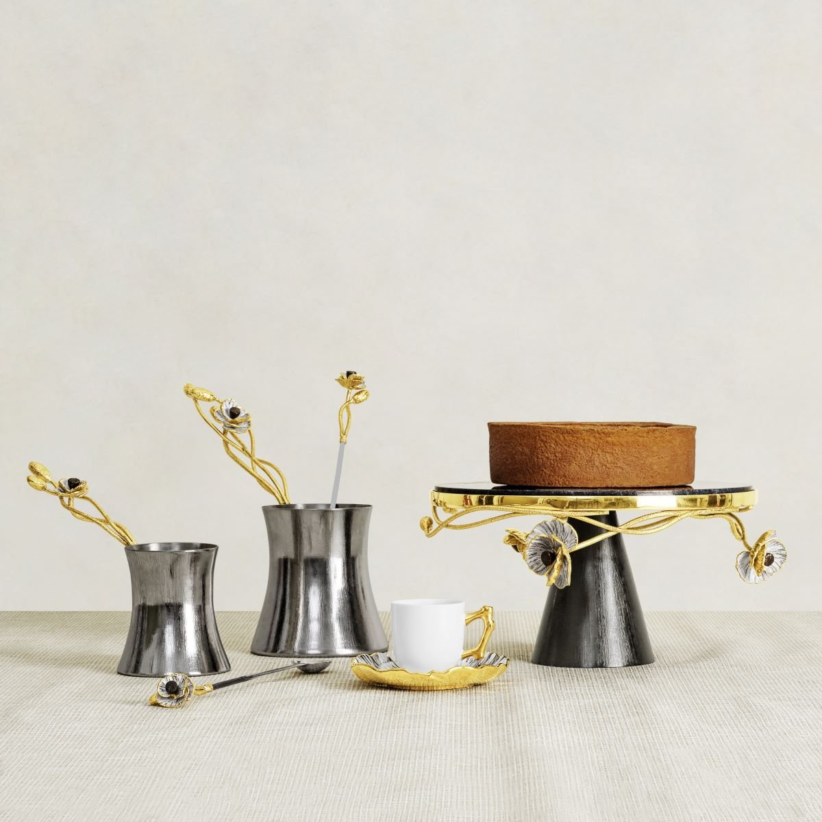 Premium Anemone Coffee Pot with Spoon - Elegant Tea & Coffee Serving Set for Home, Office, or Gifts - Perfect for Morning Brews & Afternoon Tea Parties