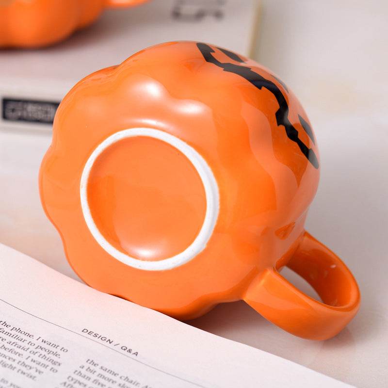 Halloween Pumpkin Mug - Cute Ceramic Coffee Cup for Fall & Thanksgiving - Perfect for Hot Drinks, Soups, and Seasonal Decor