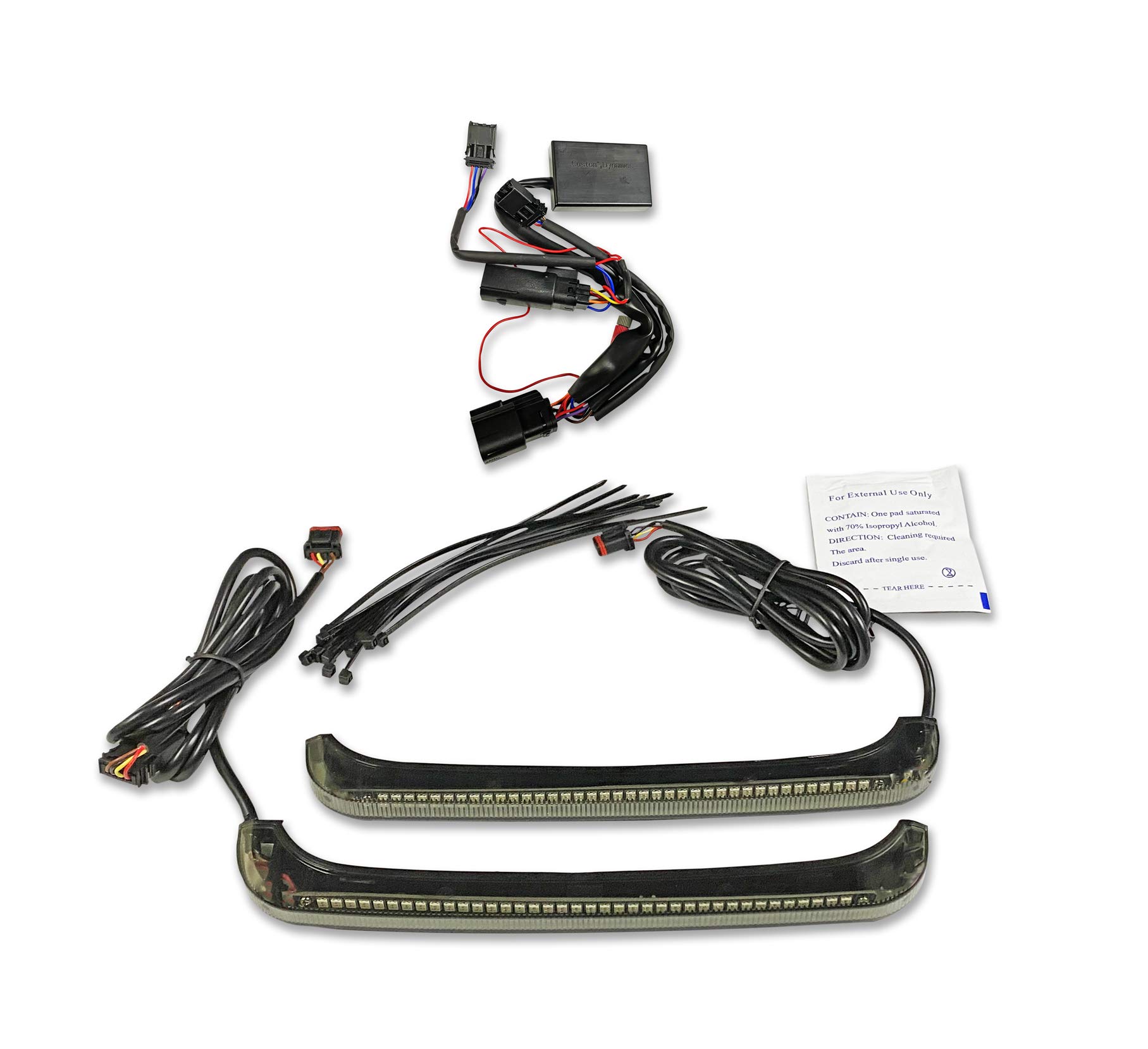 Custom Dynamics Dual Color Low Profile LED Saddlebag Lights for Harley Davidson Touring Models 2014-2022 with Turn Signal Decoder Module - Motorcycle Safety Lighting for Night Riding & Enhanced Visibility