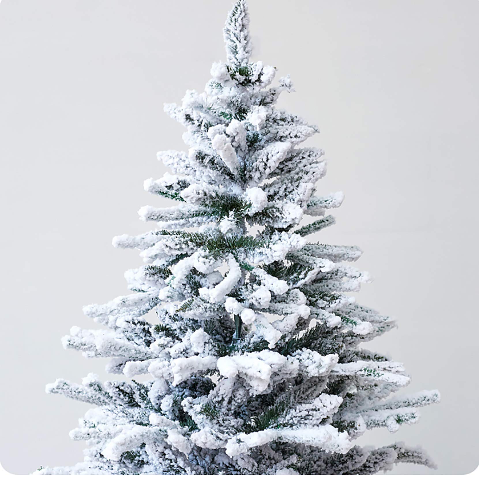 Premium Flocked Snow Artificial Christmas Tree - 5ft Foldable Indoor Holiday Decor with Traditional Green Needles | Perfect for Living Room, Office & Festive Home Decorations