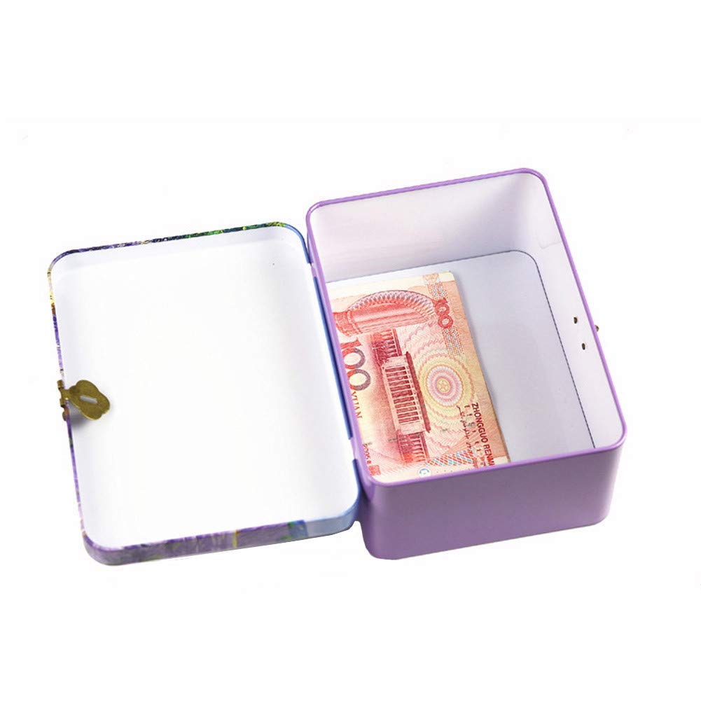 Vintage Tin Storage Box with Padlock - Kitchen, Office & Gift Organizer for Candy, Tea, Jewelry