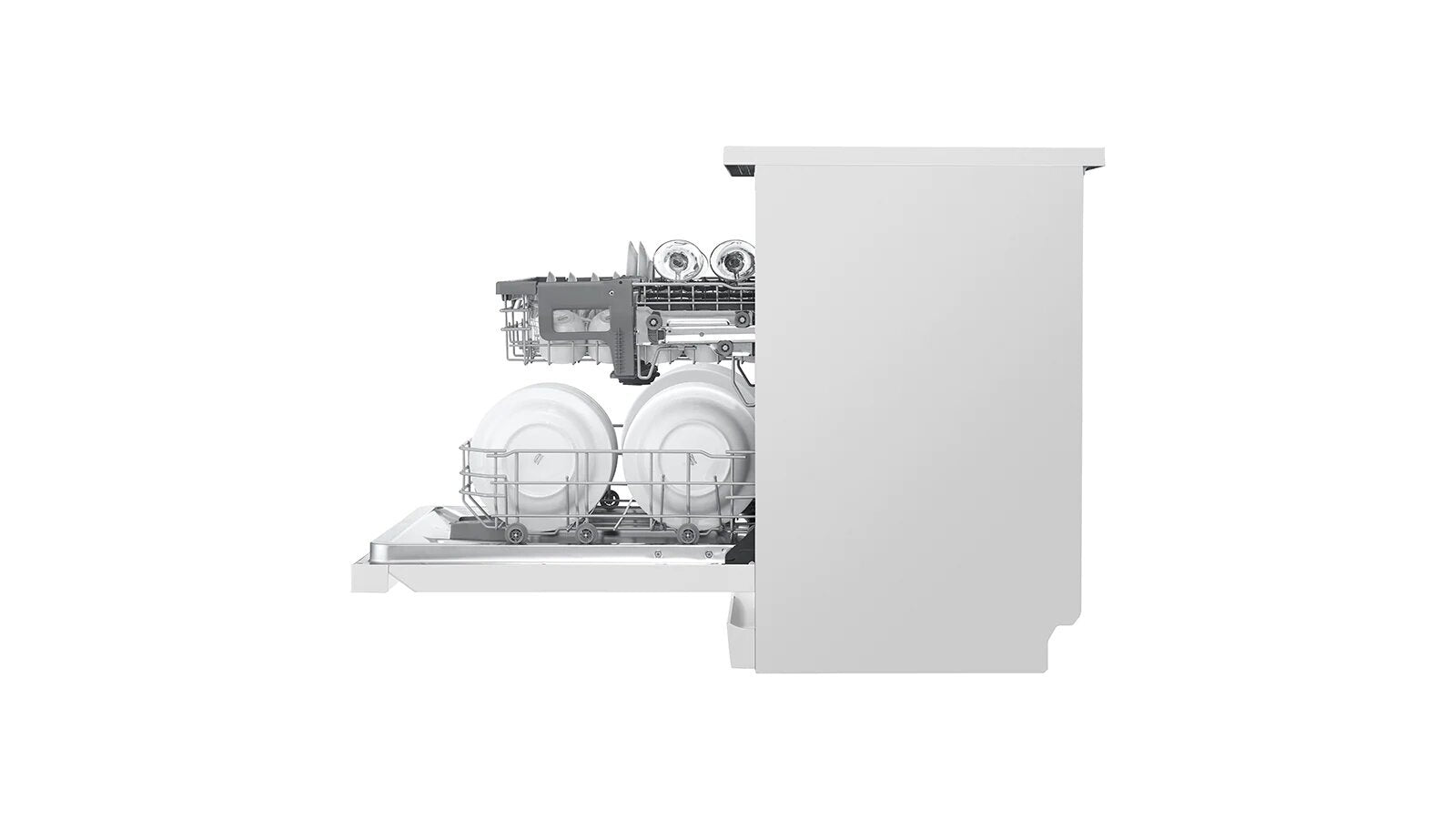 LG 14 Place Settings QuadWash Dishwasher in White Finish XD5B14WH - Perfect for Large Families & Entertaining Guests