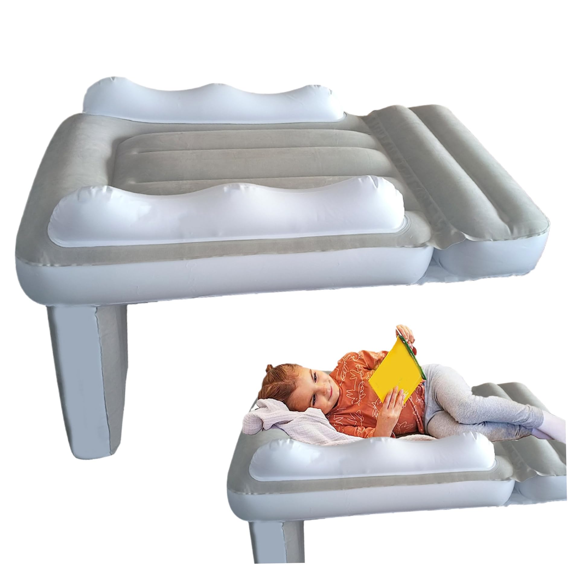 Inflatable Airplane Toddler Bed for Travel - Portable Kids Airplane Bed Fits Most Airline Seats & Car Seats | Perfect for Long Flights, Road Trips & Nap Time
