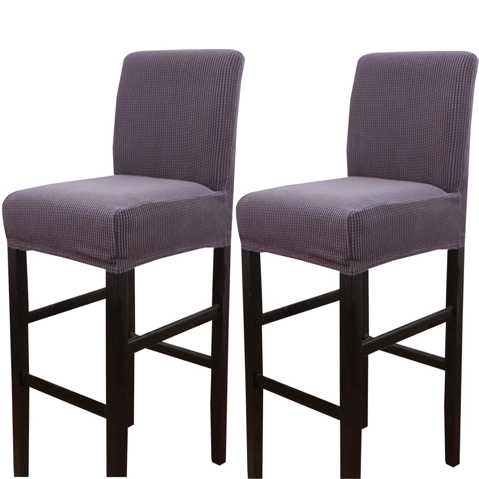 Stretch Soft Dining Chair Covers - Washable Bar Stool Slipcovers (2PCS, Dark Gray) - Perfect for Kitchen, Dining Room & Counter Stools
