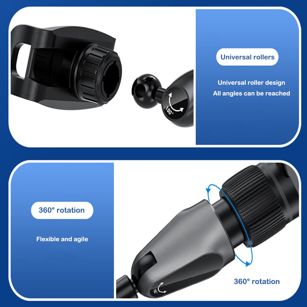 360° Rotatable & Retractable Universal Car Phone Mount - Rearview Mirror Phone Holder for iPhone & Android - Perfect for GPS Navigation, Hands-Free Calls & Ride-Sharing Drivers