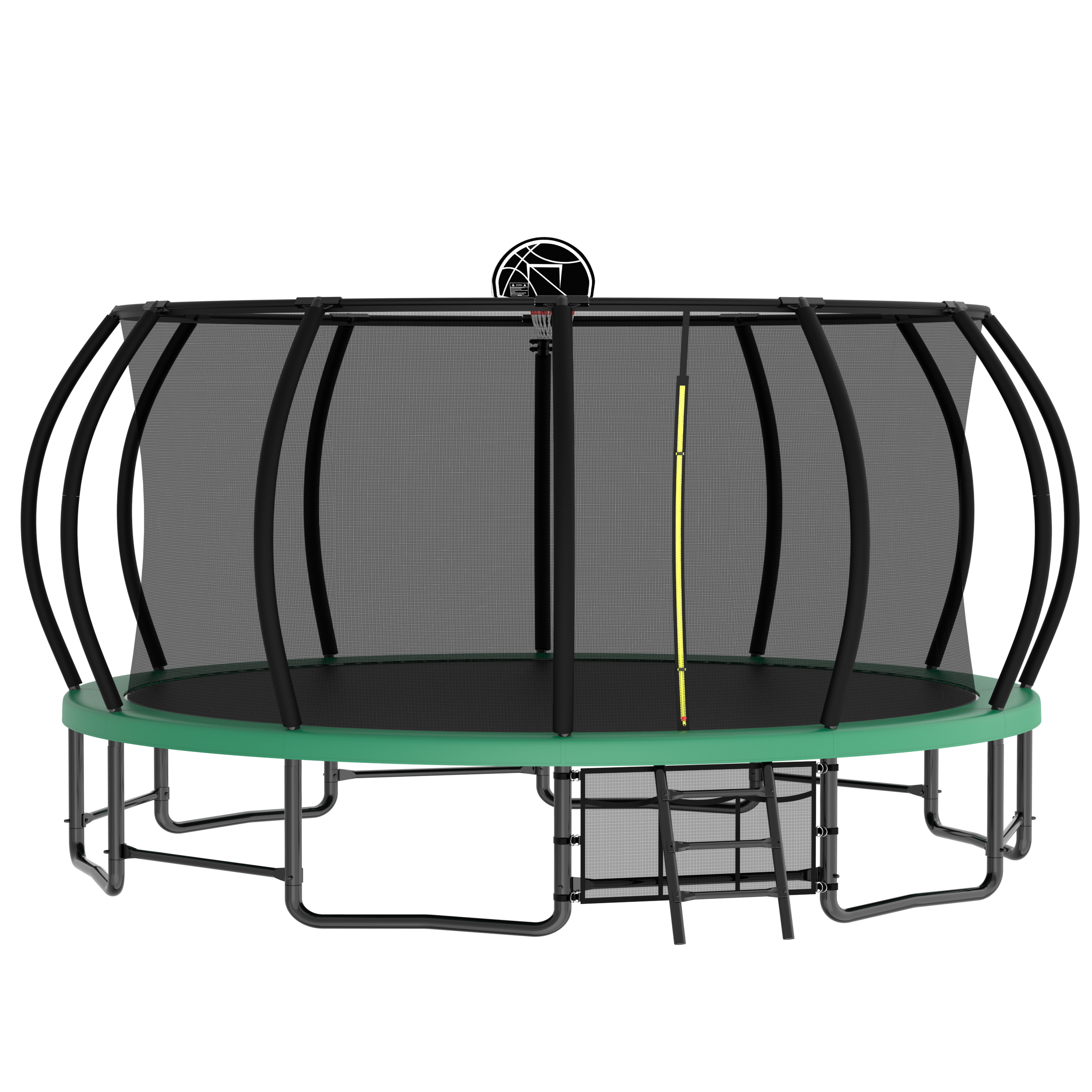 16FT Heavy Duty Outdoor Trampoline for Kids & Adults - ASTM Approved Pumpkin Shape with Anti-Rust Coating & Curved Poles | Perfect for Backyard Fun, Exercise, and Family Bonding