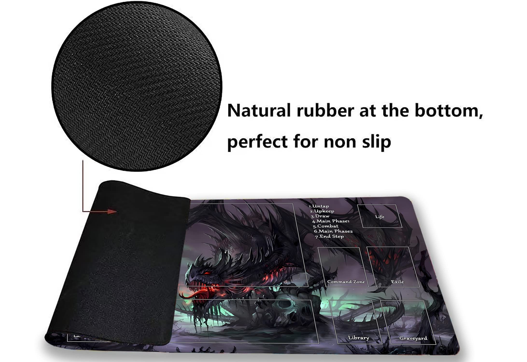 Premium MTG Playmat 24x14 Inches - Non-Slip Rubber Surface Trading Card Game Mat with Storage Bag for Magic: The Gathering, Yu-Gi-Oh, Pokémon TCG | Perfect for Tournaments, Casual Play & Card Protection