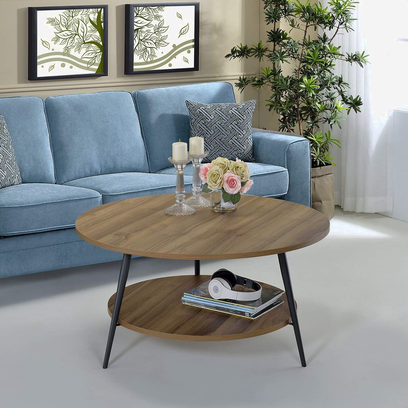 Melantha Modern Coffee Table with Storage Shelf - 18