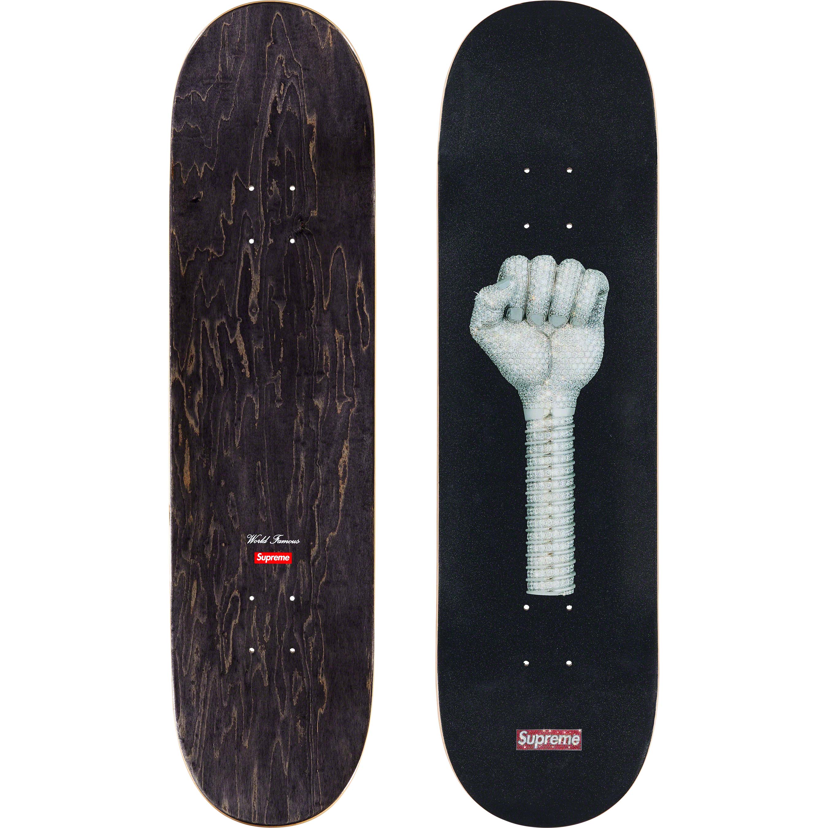Supreme Hardies Fist Skateboard - Professional Black Skateboard Deck for Street & Park Skating - Perfect for Tricks, Commuting & Urban Riding