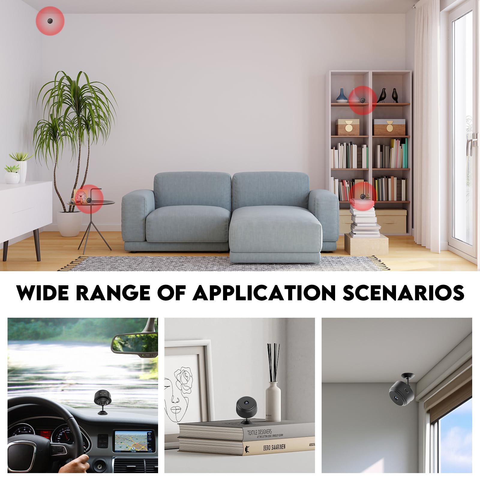 ZDO Mini 4K WiFi Security Camera - Wireless AI Motion Detection, Night Vision, Baby & Pet Monitor for Home, Nursery, and Indoor Surveillance
