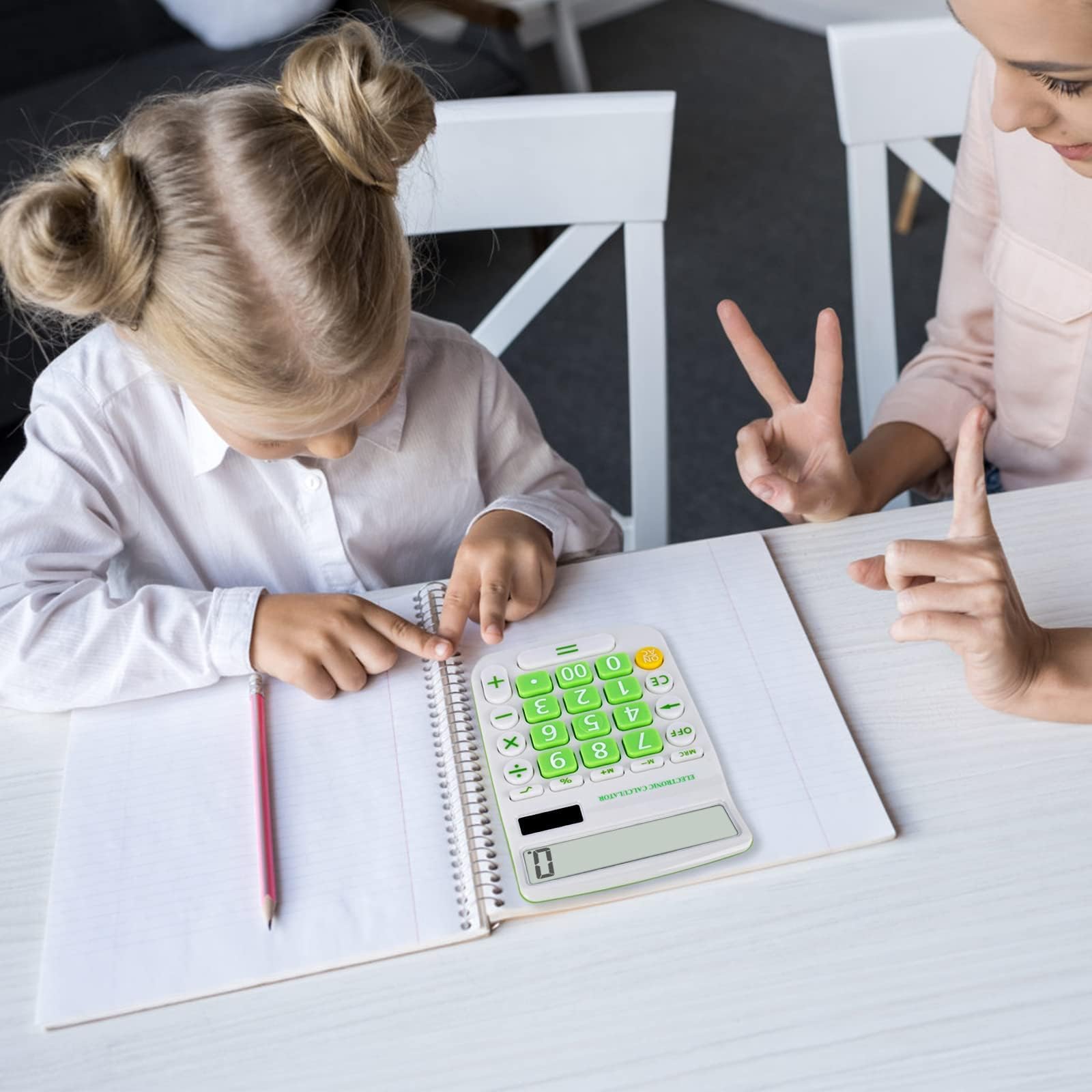 12-Digit Solar & Battery Powered Desktop Calculator with Large Display & Big Buttons - Dual Power Office Calculator for Accounting, Bookkeeping & School Math (Green) - Perfect for Home Office, Classroom & Business Use