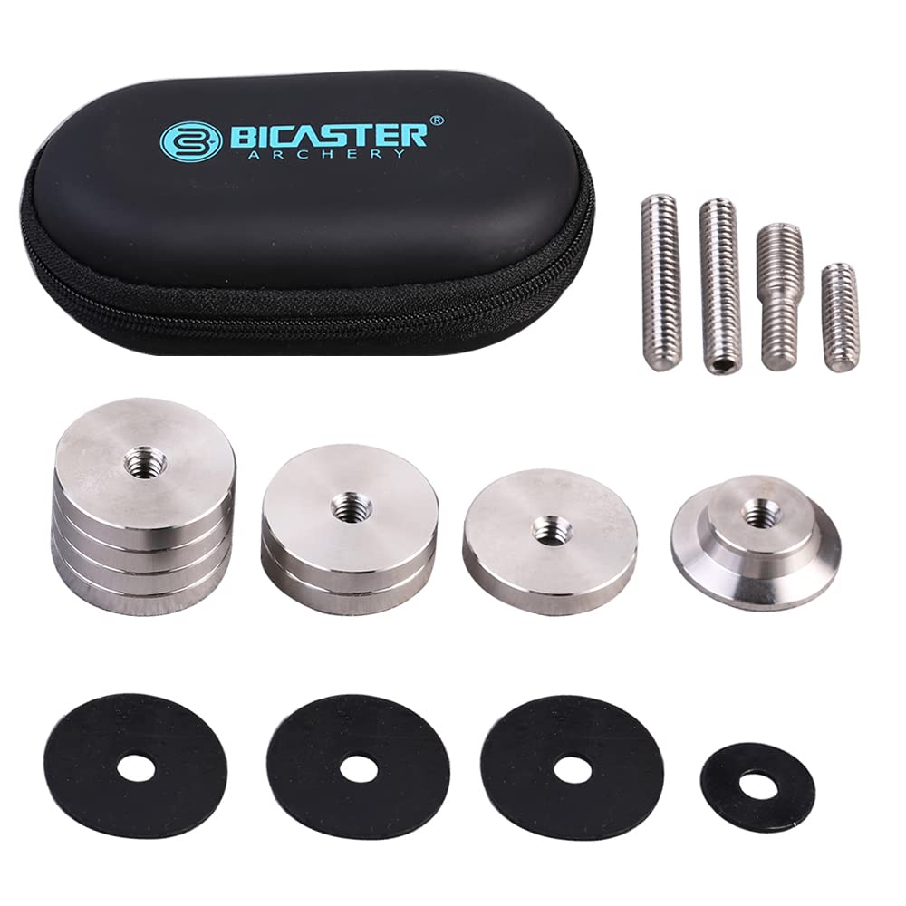 BICASTER Archery Stabilizer Weights - 8oz Stainless Steel Bow Stabilizer Kit for Improved Accuracy | Perfect for Target Practice & Hunting