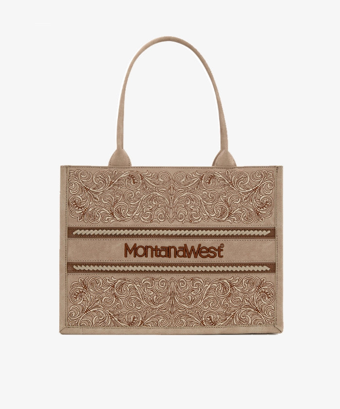 Montana West Embroidered Concealed Carry Tote Bag for Women - Stylish CCW Purse with Hidden Gun Pocket | Perfect for Everyday Carry, Travel & Self-Protection