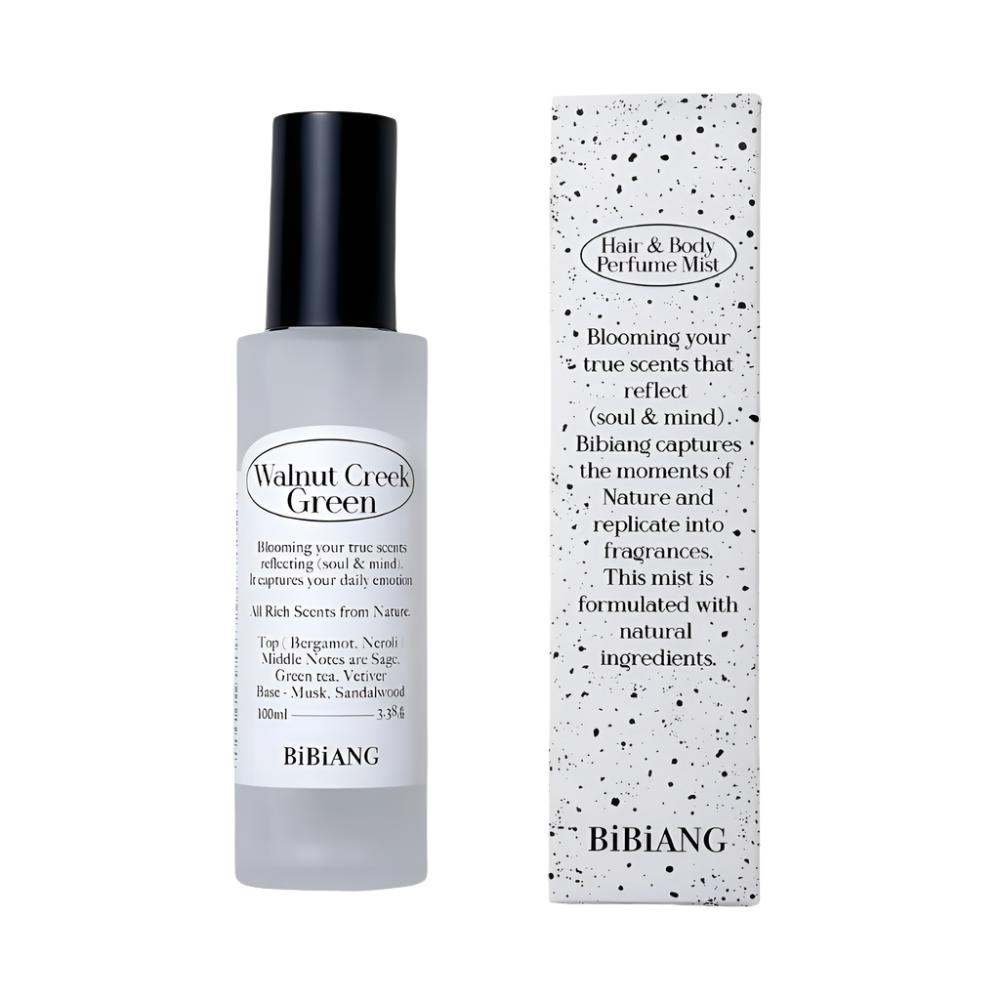 BiBiANG Hair & Body Perfume Mist - Walnut Creek Green Scent 100ml | Long-Lasting Fragrance for Women | Perfect for Daily Use, Date Night & Special Occasions