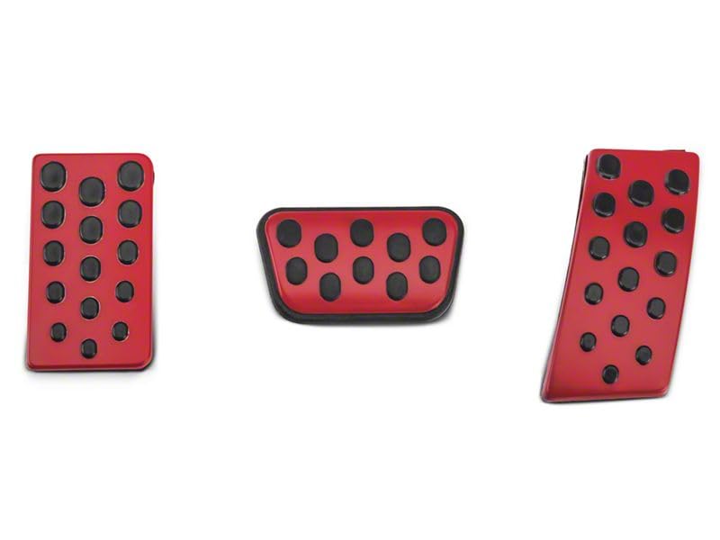 Bullitt Style Red Pedal Covers for 94-04 Mustang Automatic Transmission - Enhance Driving Comfort & Style